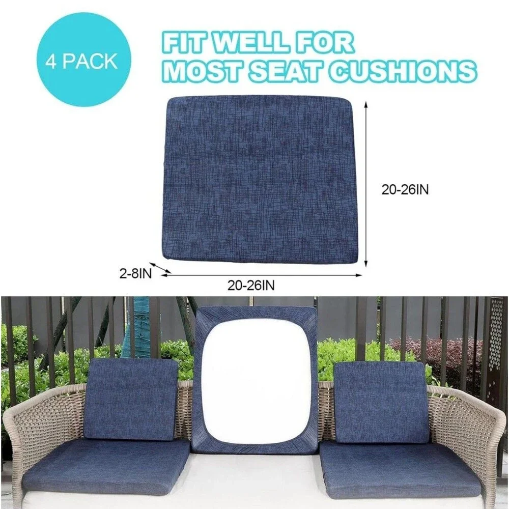 4 Pc Washable Waterproof Sofa Slipcovers  Elastic Furniture Protector Pets Kids